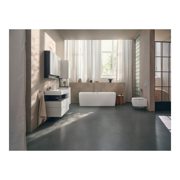 Duravit Meuble sous lavabo Qatego 99x47x59 cm, gris/mat blanc, 1 porte, 1 tiroir