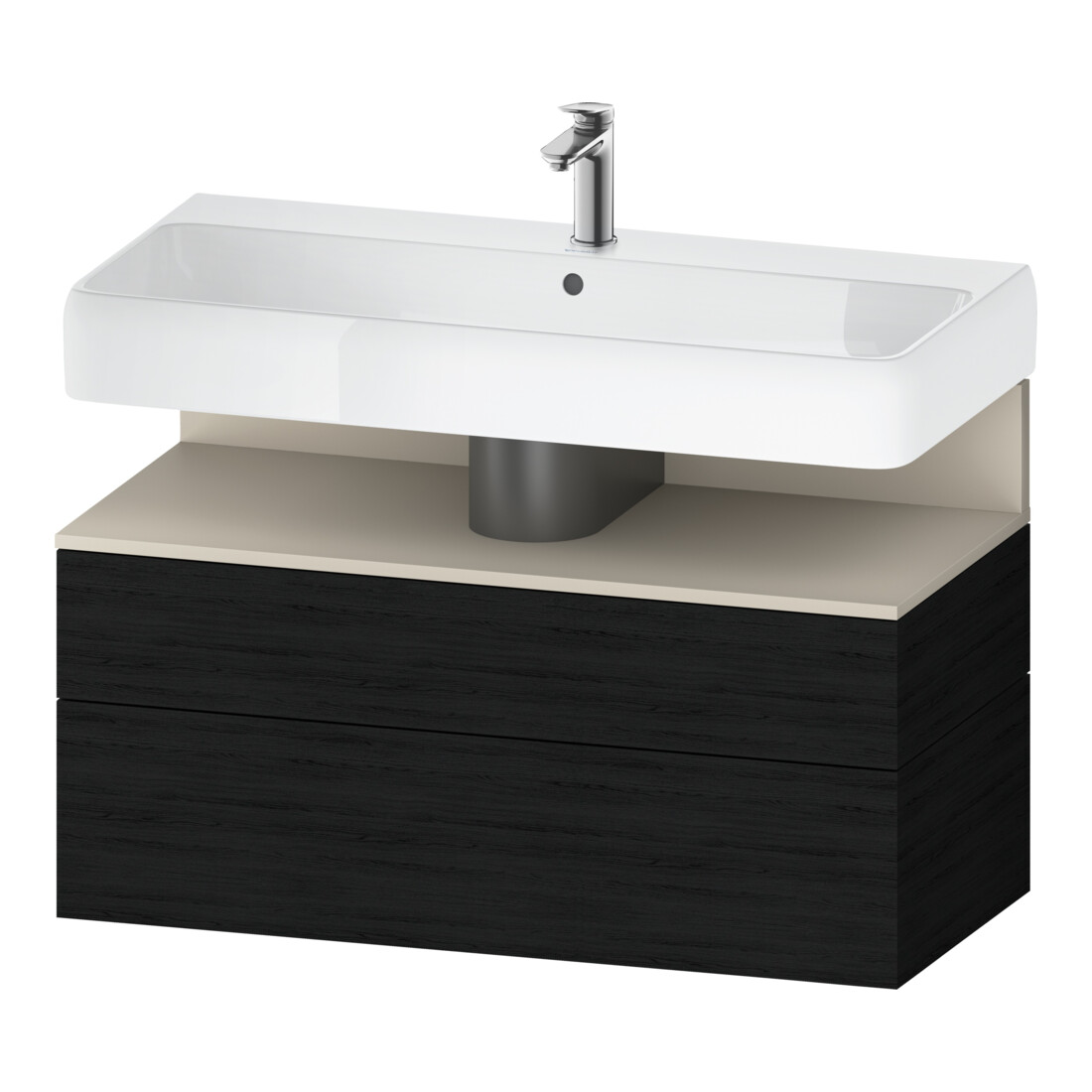 Duravit Meuble sous lavabo Qatego 99x47x59 cm, porte avec serrure, 1 tiroir, avec niches