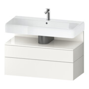 Duravit Meuble sous-lavabo Qatego 99x47x59cm, blanc brillant/blanc mat, 1 porte, avec poignée