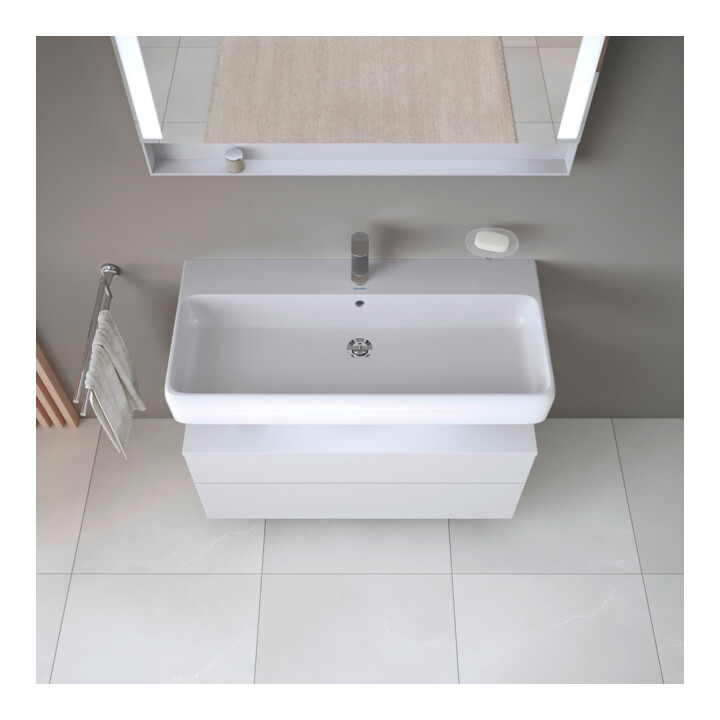 Duravit Meuble sous-lavabo Qatego 99x47x59cm, blanc mat, 1 porte, avec niche