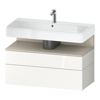 Duravit Meuble sous-lavabo Qatego 99x47x59cm, blanc mat, 1 porte, niche intégrée