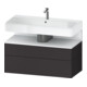 Duravit Meuble sous-lavabo Qatego 99x47x59cm, blanc mat/gris mat, 1 porte, avec niches-1