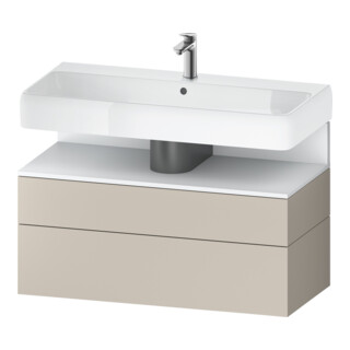 Duravit Meuble sous-lavabo Qatego 99x47x59cm, blanc mat/ta mat, 1 porte, avec niche