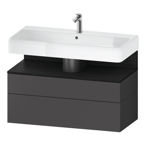 Duravit Meuble sous-lavabo Qatego 99x47x59cm, E blanc/gris m, 1 porte, avec poignée
