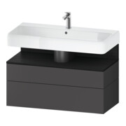 Duravit Meuble sous-lavabo Qatego 99x47x59cm, E blanc/gris m, 1 porte, avec poignée-1