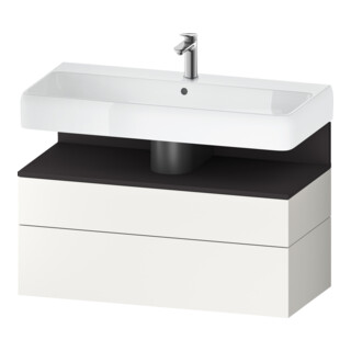 Duravit Meuble sous-lavabo Qatego 99x47x59cm, gris m/blanc m, 1 porte, 1 tiroir