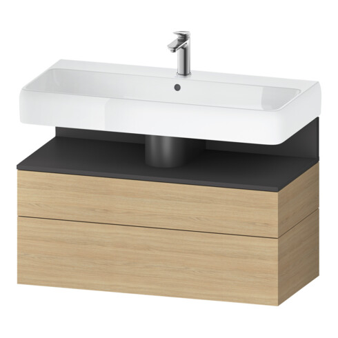 Duravit Meuble sous-lavabo Qatego 99x47x59cm, gris m/E N, 1 porte, 1 tiroir