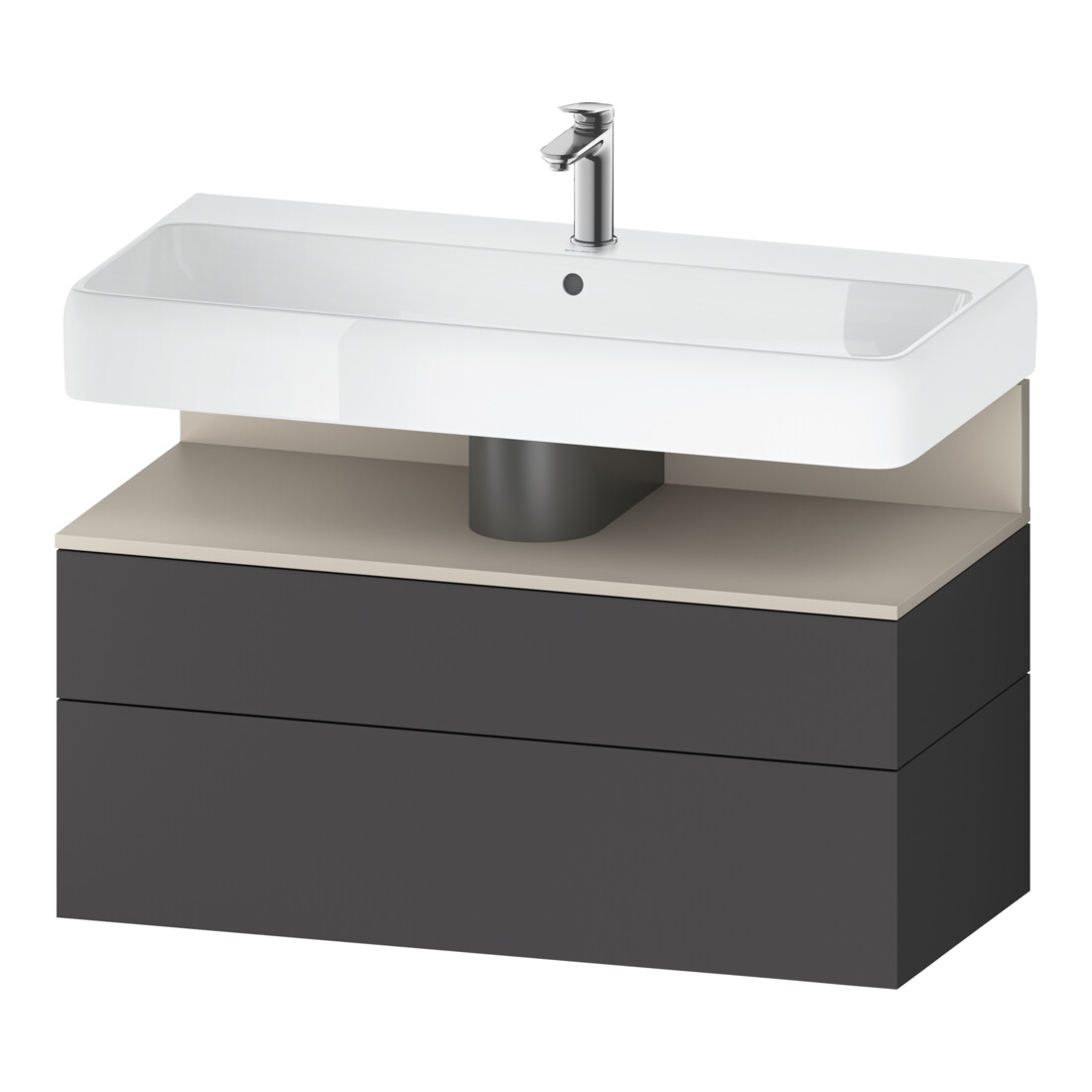 Duravit Meuble sous lavabo Qatego 99x47x59cm, T avec grille, 1 porte, 1 tiroir