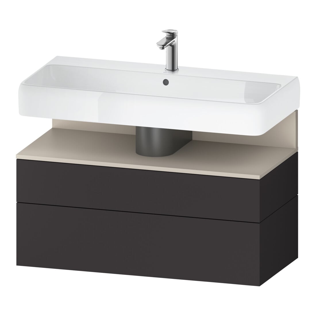 Duravit Meuble sous lavabo Qatego 99x47x59cm, T avec grille, 1 porte, 1 tiroir