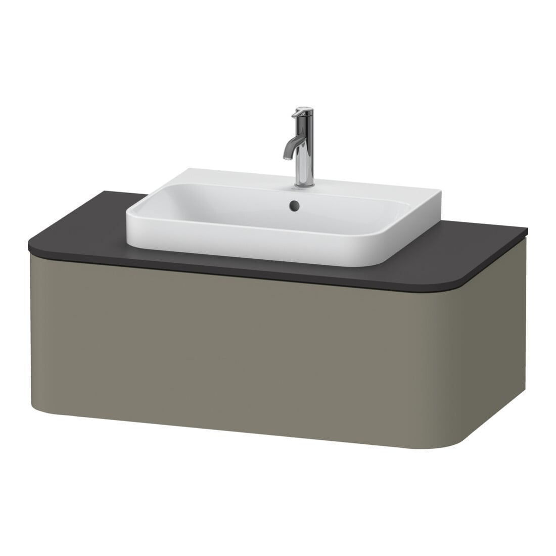 Duravit Meuble sous lavabo sans ES Happy D.2 Plus 35,4x100 cm, 1 tiroir, gris pierre mat