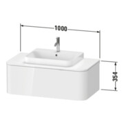 Duravit Meuble sous lavabo sans ES Happy D.2 Plus 35,4x100 cm, 1 tiroir, gris pierre mat-4