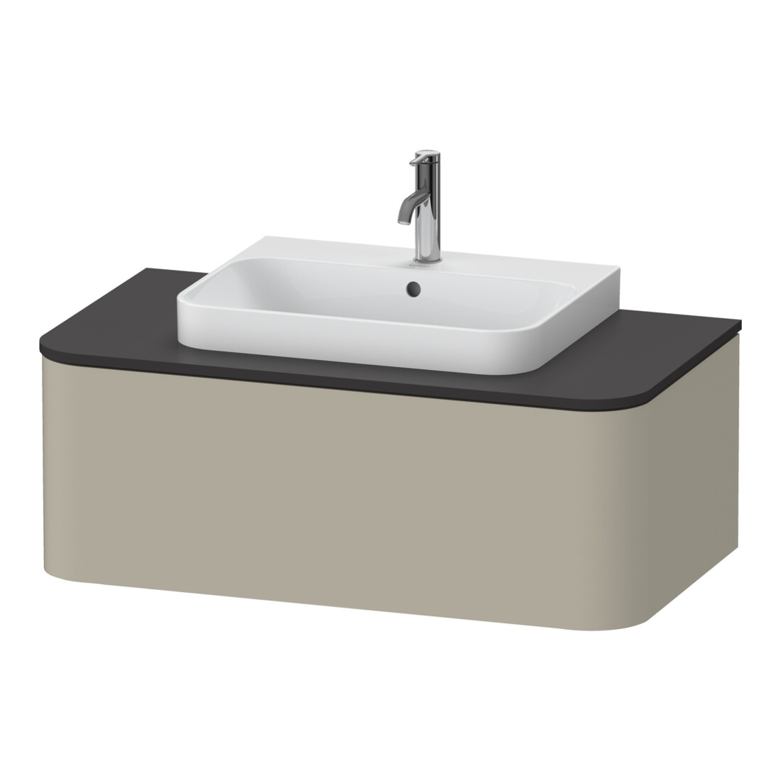 Duravit Meuble sous-lavabo sans ES Happy D.2 Plus 35,4x100 cm, 1 tiroir, taupe mat soyeux