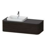 Duravit Meuble sous-lavabo sans ES Happy D.2 Plus 35,4x130 cm, 1 tiroir, noyer gauche-1