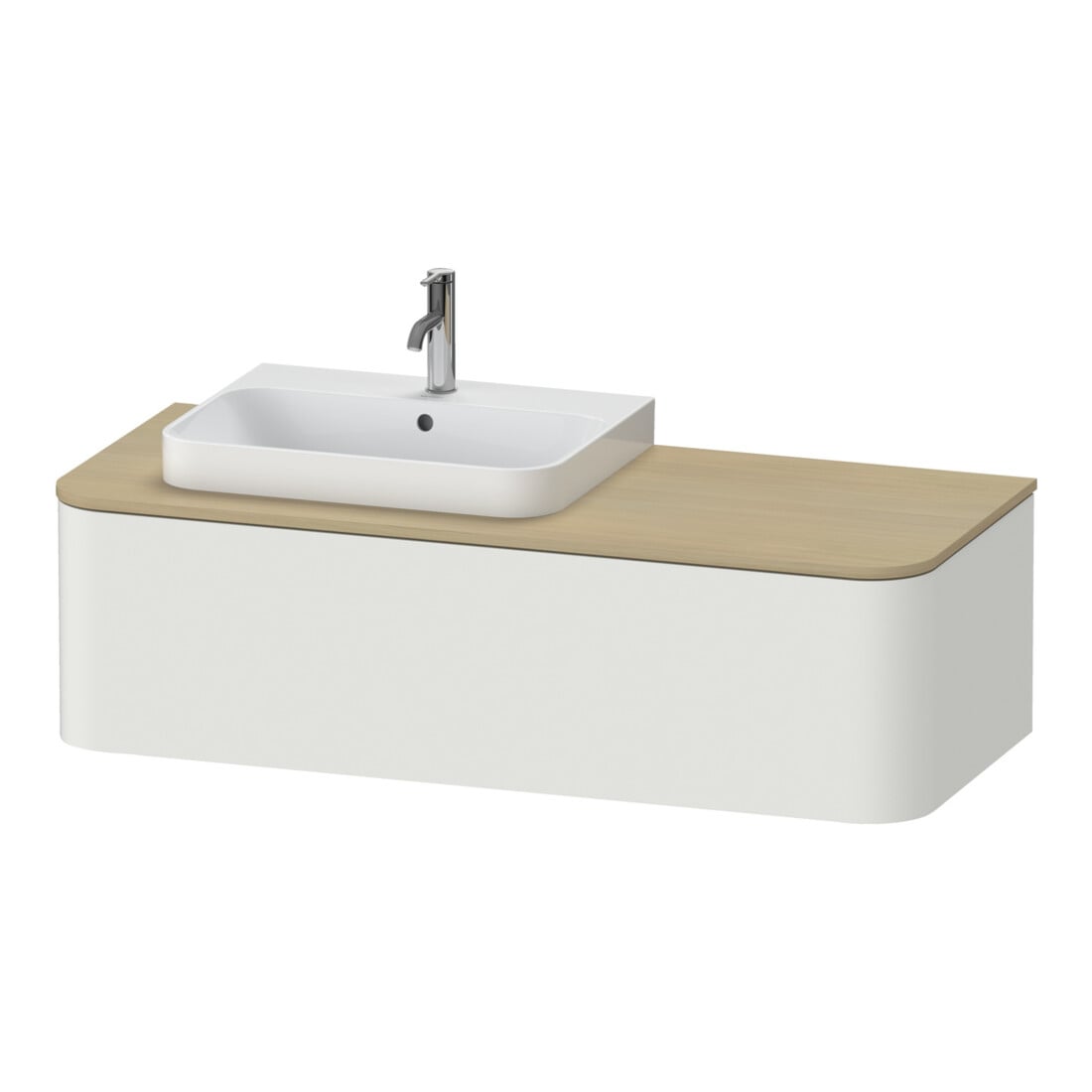 Duravit Meuble sous lavabo sans ES Happy D.2 Plus 35,4x130cm, 1 tiroir, blanc nord mat, gauche