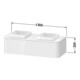 Duravit Meuble sous-lavabo sans ES Happy D.2 Plus 35,4x130cm, 1 tiroir, BP b, bleu mat s-matt