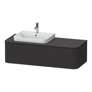 Duravit Meuble sous-lavabo sans ES Happy D.2 Plus 35,4x130cm, 1 tiroir, graphite mat, gauche