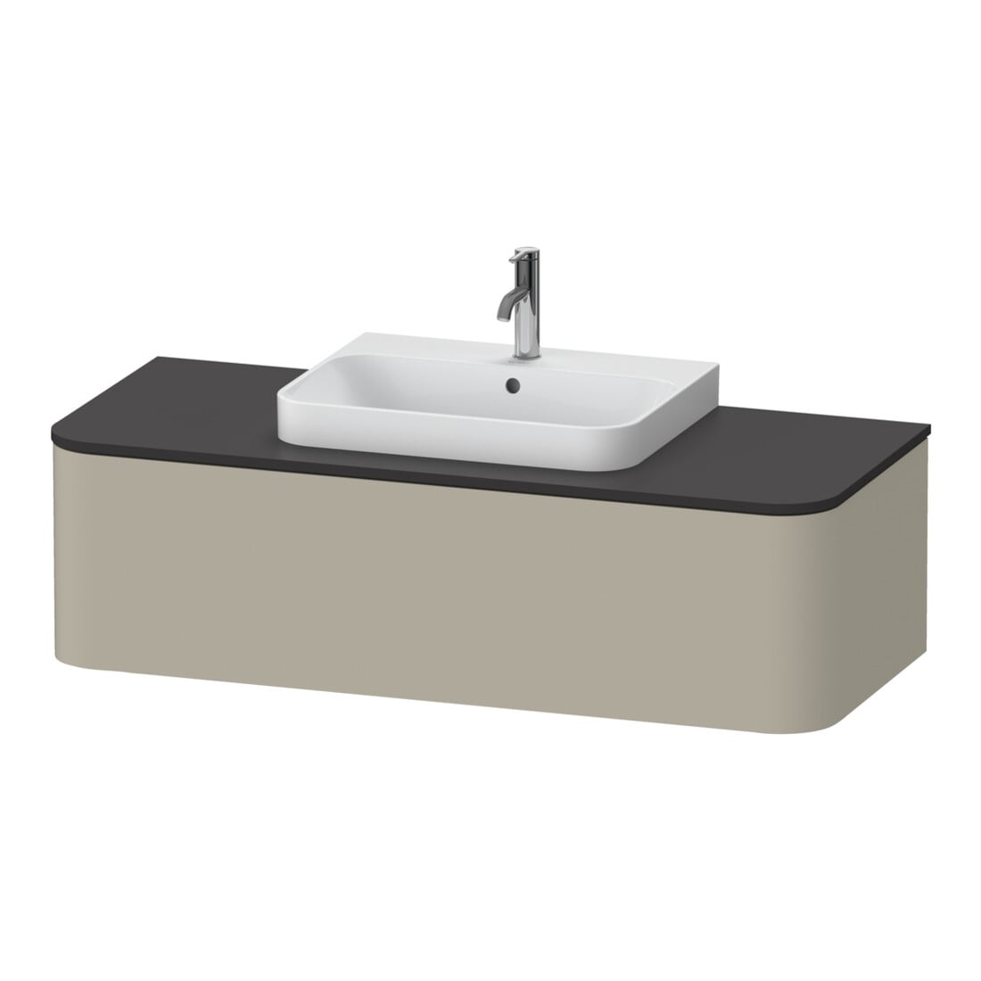 Duravit Meuble sous lavabo sans ES Happy D.2 Plus 35,4x130cm, 1 tiroir, taupe mat, milieu