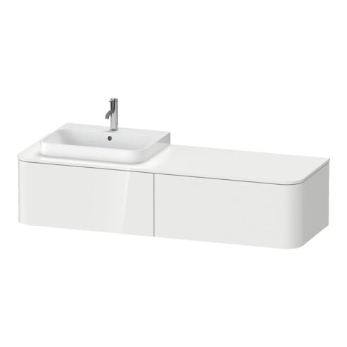 Duravit Meuble sous lavabo sans ES Happy D.2 Plus 35,4x160 cm, 2 tiroirs, BP d, noyer verni