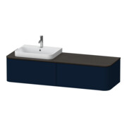 Duravit Meuble sous-lavabo sans ES Happy D.2 Plus 35,4x160 cm, 2 tiroirs, BP l, bleu mat s-matt