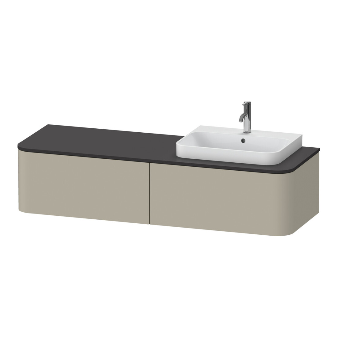 Duravit Meuble sous lavabo sans ES Happy D.2 Plus 35,4x160cm, 2 tiroirs, BP r, Tau s-mat