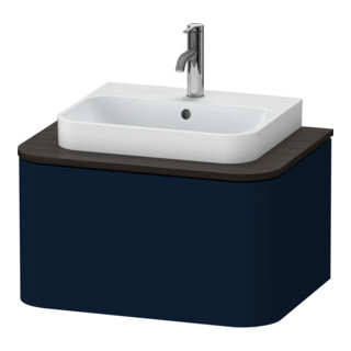 Duravit Meuble sous-lavabo sans ES Happy D.2 Plus 35,4x65cm, 1 tiroir, bleu nuit mat soyeux