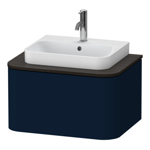 Duravit Meuble sous-lavabo sans ES Happy D.2 Plus 35,4x65cm, 1 tiroir, bleu nuit mat soyeux