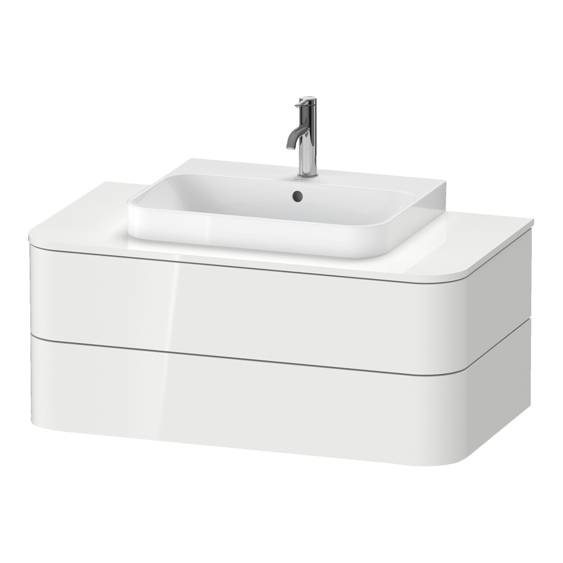 Duravit Meuble sous-lavabo sans ES Happy D.2 Plus 40,8x100x55 cm, 2 tiroirs, blanc brillant