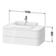 Duravit Meuble sous-lavabo sans ES Happy D.2 Plus 40,8x100x55 cm, 2 tiroirs, noyer brossé