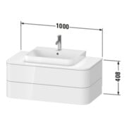 Duravit Meuble sous lavabo sans ES Happy D.2 Plus 40,8x100x55cm, 2 tiroirs, taupe supermat-4