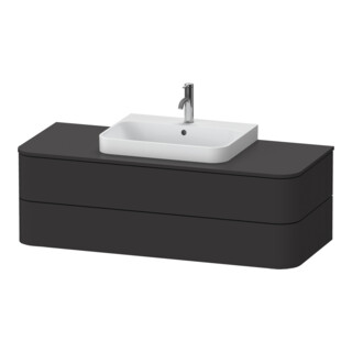 Duravit Meuble sous lavabo sans ES Happy D.2 Plus 40,8x130 cm, 2 tiroirs, graphite super mat