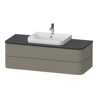 Duravit Meuble sous-lavabo sans ES Happy D.2 Plus 40,8x130 cm, 2 tiroirs, gris pierre mat