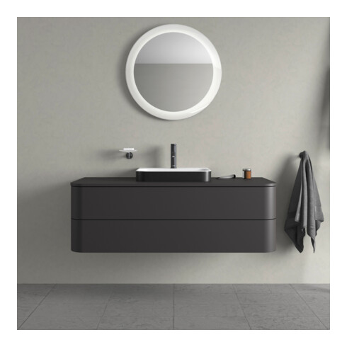 Duravit Meuble sous-lavabo sans ES Happy D.2 Plus 40,8x130x55 cm, 2 tiroirs, graph supermat