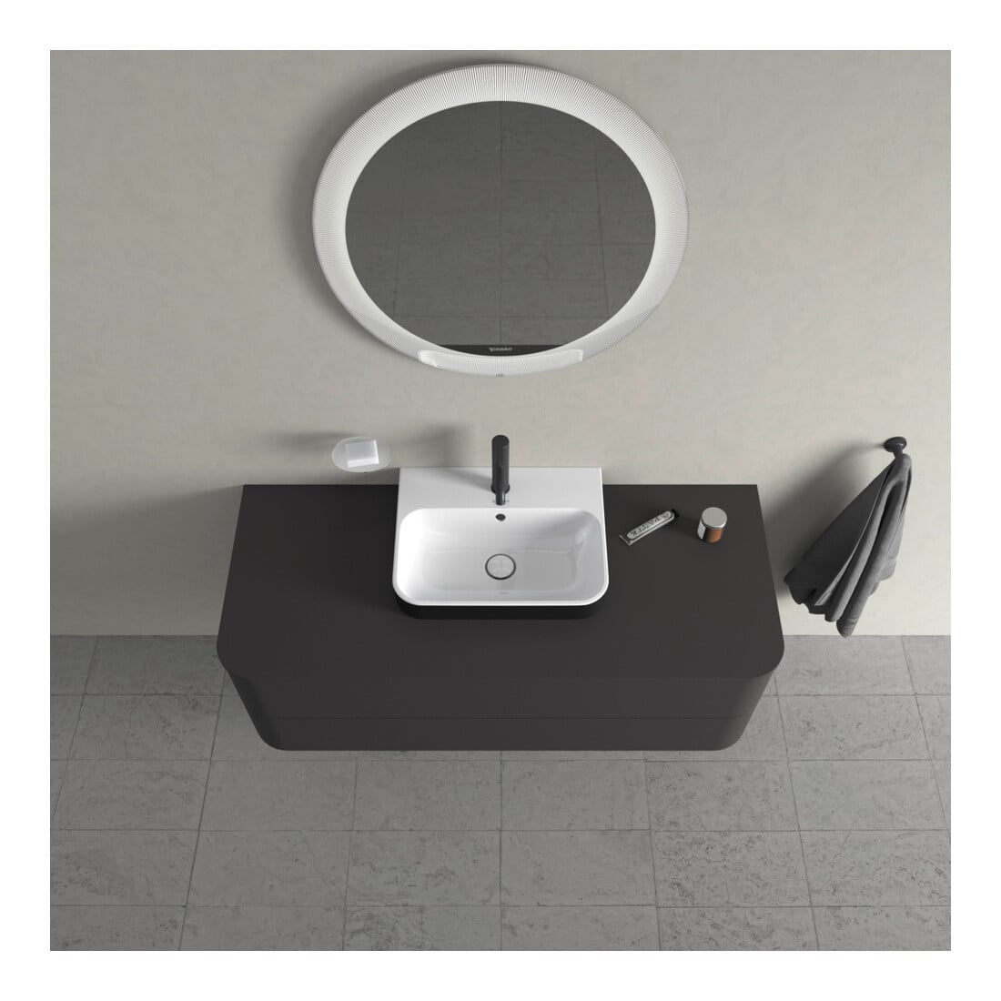 Duravit Meuble sous-lavabo sans ES Happy D.2 Plus 40,8x130x55 cm, 2 tiroirs, graph supermat