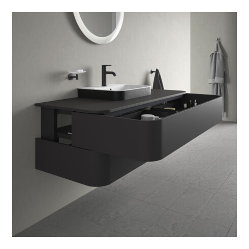 Duravit Meuble sous-lavabo sans ES Happy D.2 Plus 40,8x130x55 cm, 2 tiroirs, graph supermat