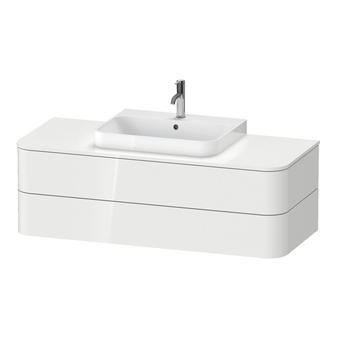 Duravit Meuble sous-lavabo sans ES Happy D.2 Plus 40,8x130x55cm, 2 tiroirs, blanc brillant