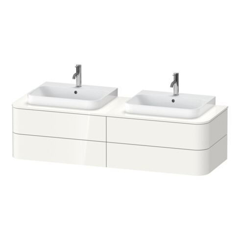 Duravit Meuble sous-lavabo sans ES Happy D.2 Plus 40,8x160 cm, 4 tiroirs, blanc brillant