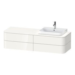Duravit Meuble sous lavabo sans ES Happy D.2 Plus 40,8x160 cm, 4 tiroirs, blanc brillant