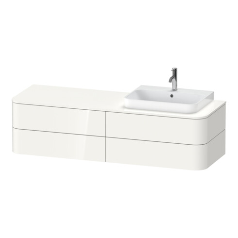 Duravit Meuble sous lavabo sans ES Happy D.2 Plus 40,8x160 cm, 4 tiroirs, blanc brillant