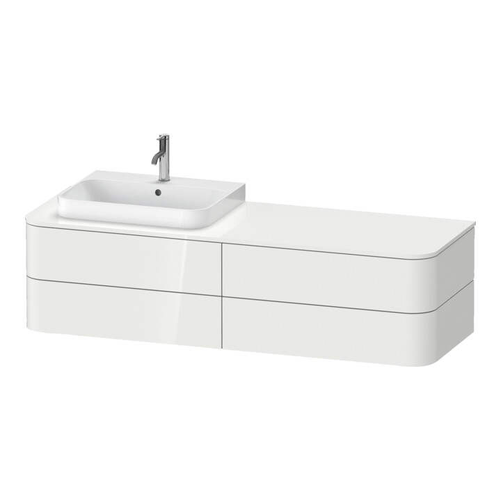 Duravit Meuble sous-lavabo sans ES Happy D.2 Plus 40,8x160 cm, 4 tiroirs, BP r, blanc mat