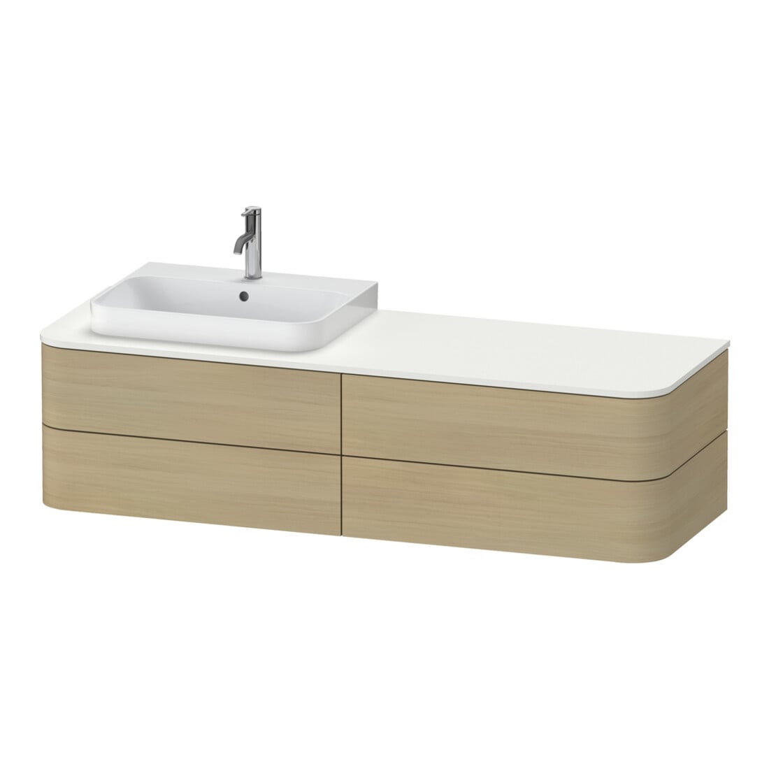 Duravit Meuble sous lavabo sans ES Happy D.2 Plus 40,8x160 cm, 4 tiroirs, méditerranée, gauche