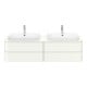 Duravit Meuble sous-lavabo sans ES Happy D.2 Plus 40,8x160cm, 4 tiroirs, BP b, blanc satiné