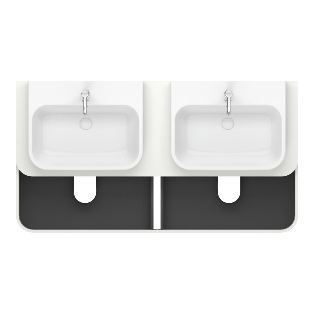 Duravit Meuble sous-lavabo sans ES Happy D.2 Plus 40,8x160cm, 4 tiroirs, BP b, blanc satiné