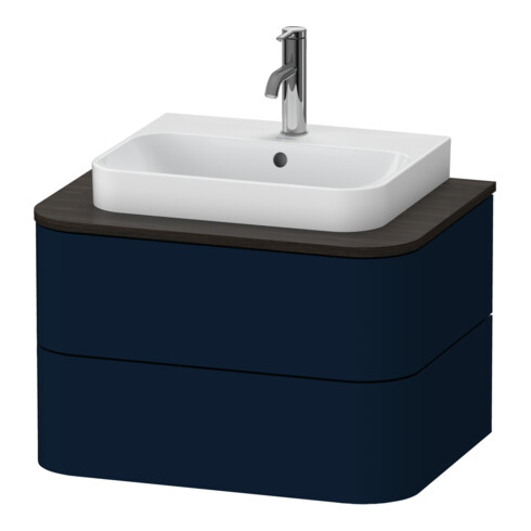 Duravit Meuble sous-lavabo sans ES Happy D.2 Plus 40,8x65 cm, 2 tiroirs, bleu mat soyeux