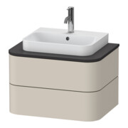 Duravit Meuble sous lavabo sans ES Happy D.2 Plus 40,8x65 cm, 2 tiroirs, taupe super mat-1