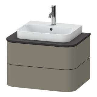 Duravit Meuble sous-lavabo sans ES Happy D.2 Plus 40,8x65cm, 2 tiroirs, gris pierre mat