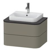 Duravit Meuble sous-lavabo sans ES Happy D.2 Plus 40,8x65cm, 2 tiroirs, gris pierre mat