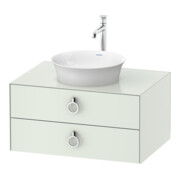 Duravit Meuble sous lavabo sans ES White Tulip 40,8x80x55, 2 tiroirs, gris, blanc mat-1