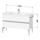 Duravit Meuble sous lavabo Sivida 121x59,1x47,7 cm, 2 tiroirs, blanc brillant, poignées noires-4