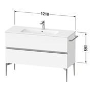Duravit Meuble sous lavabo Sivida 121x59,1x47,7 cm, 2 tiroirs, blanc brillant, poignées noires-4