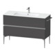 Duravit Meuble sous lavabo Sivida 121x59,1x47,7cm, 2 tiroirs, gris mat, G chromé-1